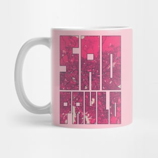 Sao Paulo, Brazil City Map Typography - Blossom Mug